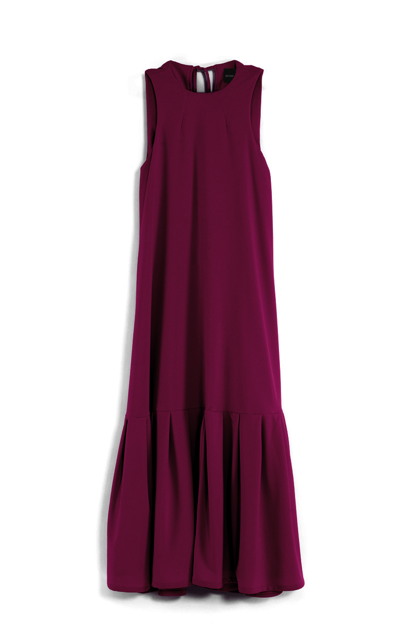 Maxi Vestido Con Volante Plisado | Lia Padilla